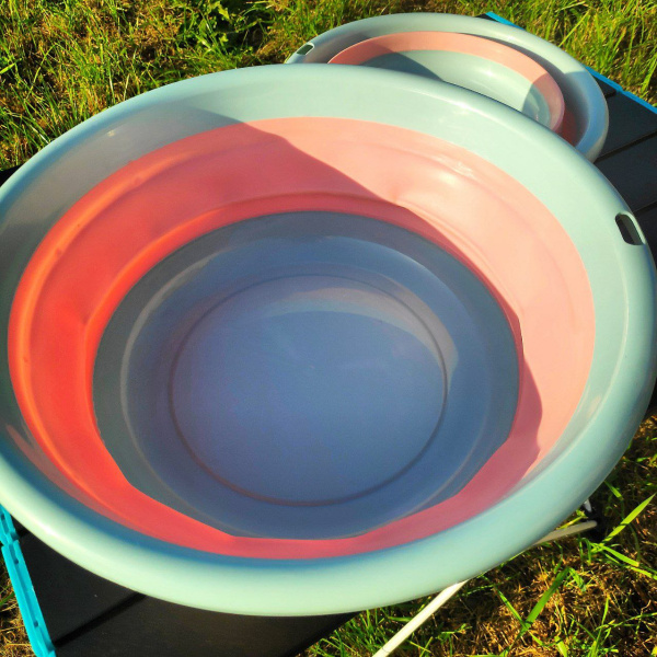 Тарелка силиконовая складная 25х16х10 см. / Миска туристическая круглая